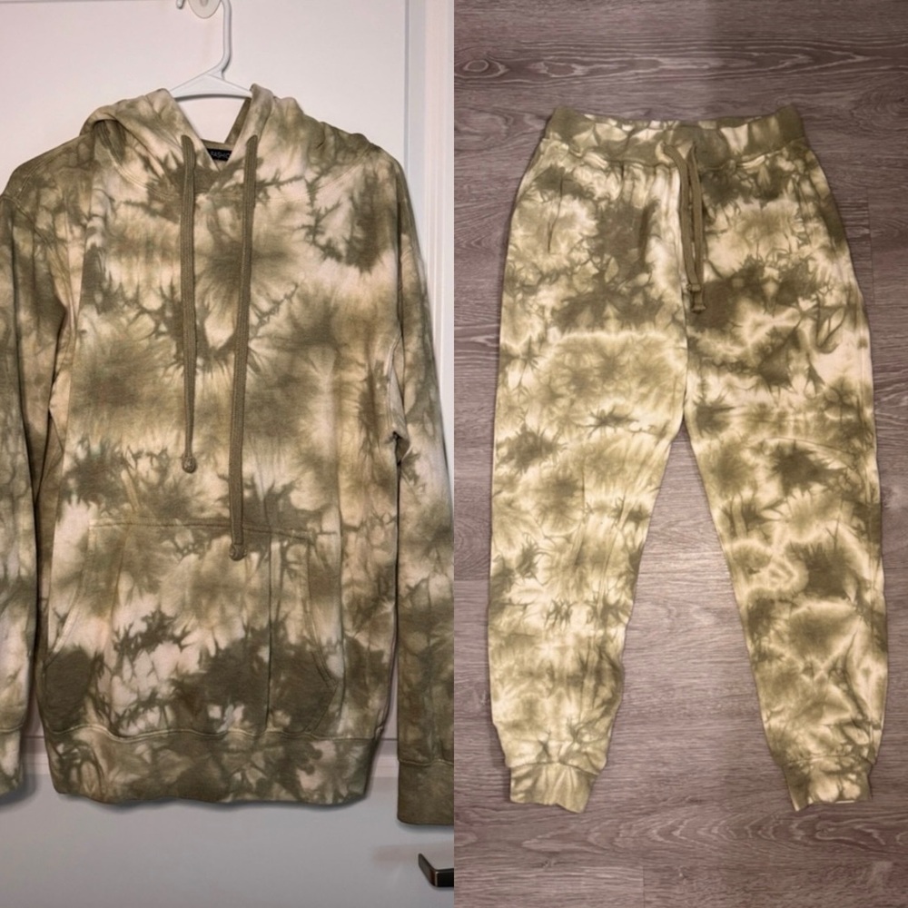Green Tye Dye Sweats Set